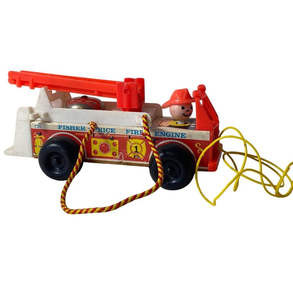 1968 Fisher Price Play Family Little People Fire Engine Truck 720 VTG